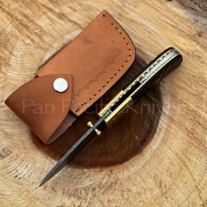 brass handle folding knife