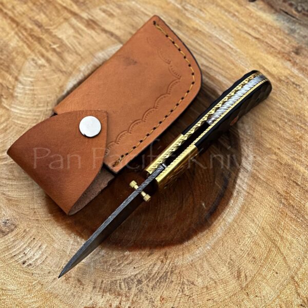 brass handle folding knife