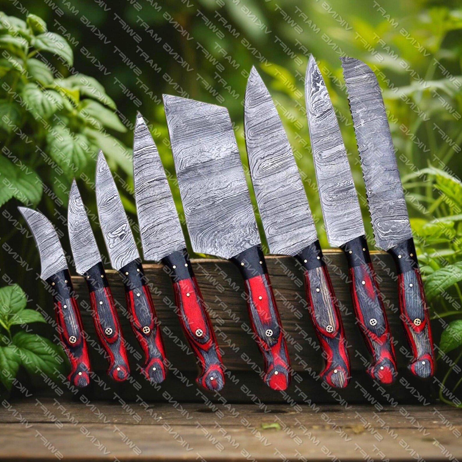 damascus knife set
