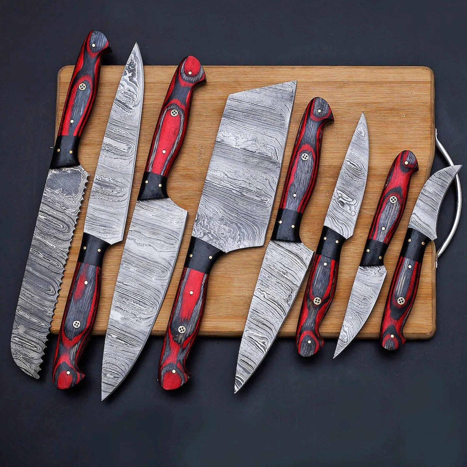 damascus steel kitchen set